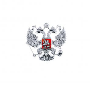 Брошь из черненого серебра Atoll с эмалью ЗСГерб РФ-925-чэ фото